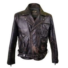 Arnold Schwarzenegger Terminator 2 Distressed Leather  Biker Jacket