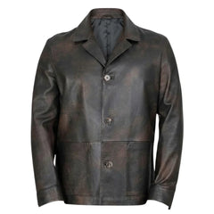 Parker vintage style brown leather jacket