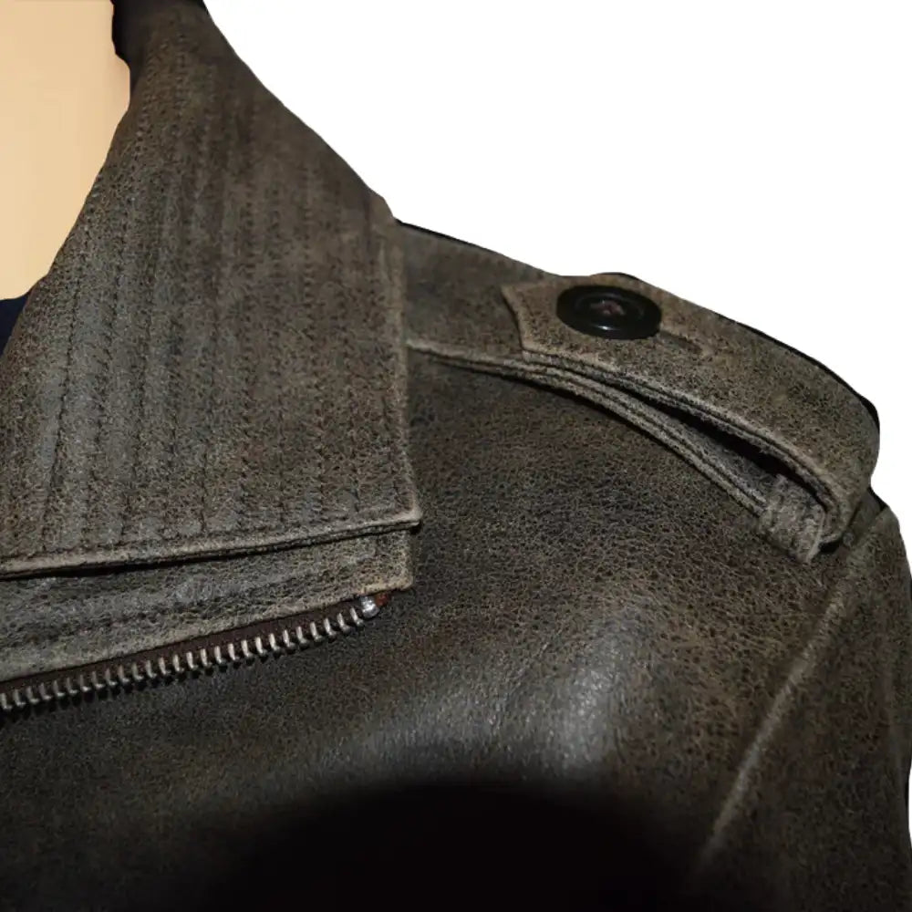 Vintage Blast leather jacket with point collar