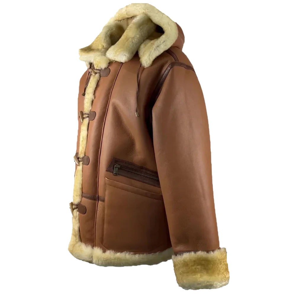 Steve hart Tan Brown Shearling duffle coat