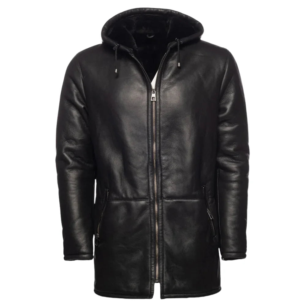 Jackson's hooded shearling coat