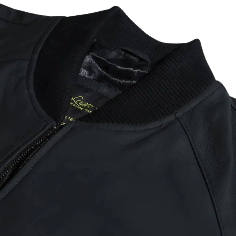 Colt matte black ribbed bomber jacket