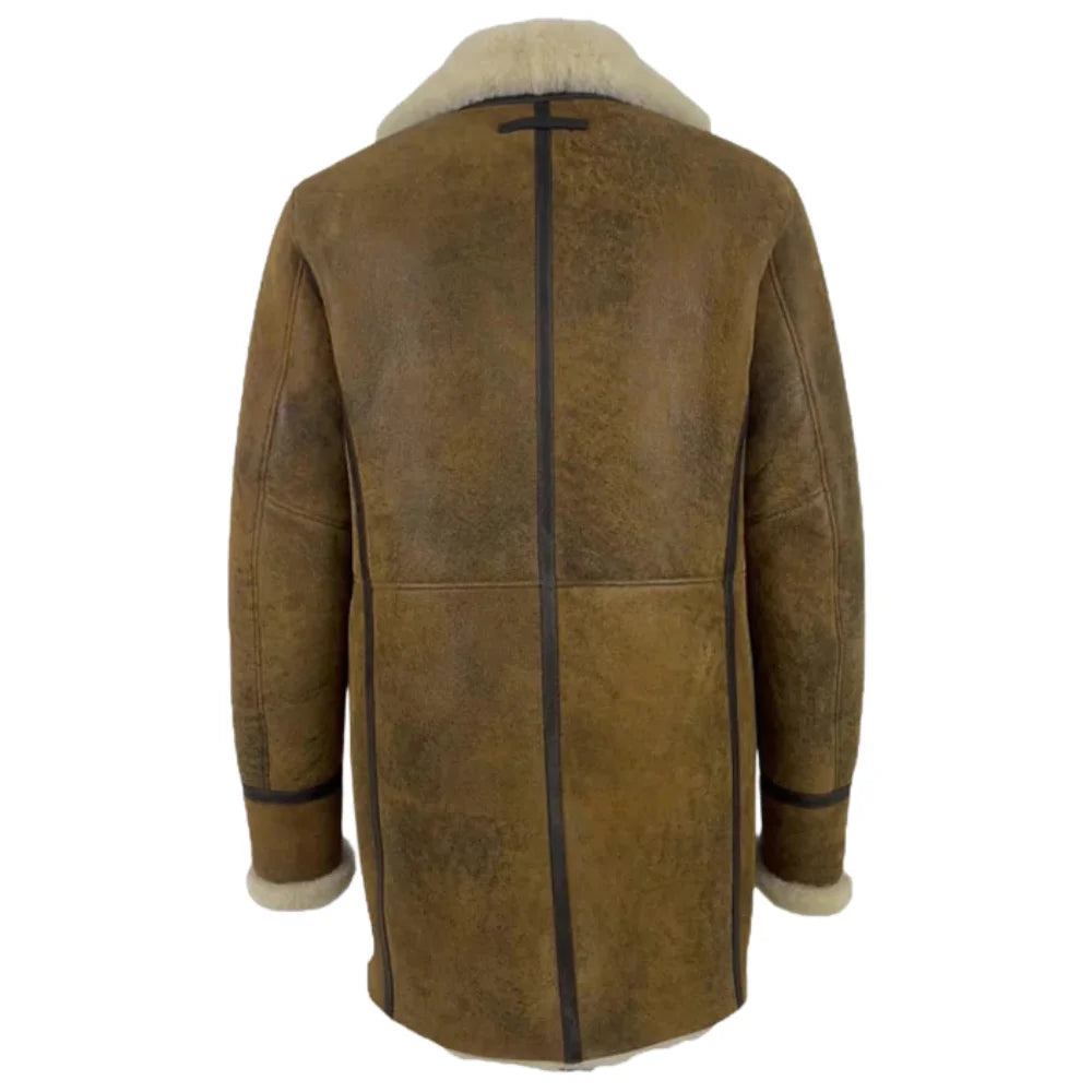Tyler's Distressed Shearling Trench Coat