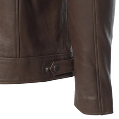 Brown leather jacket with collars