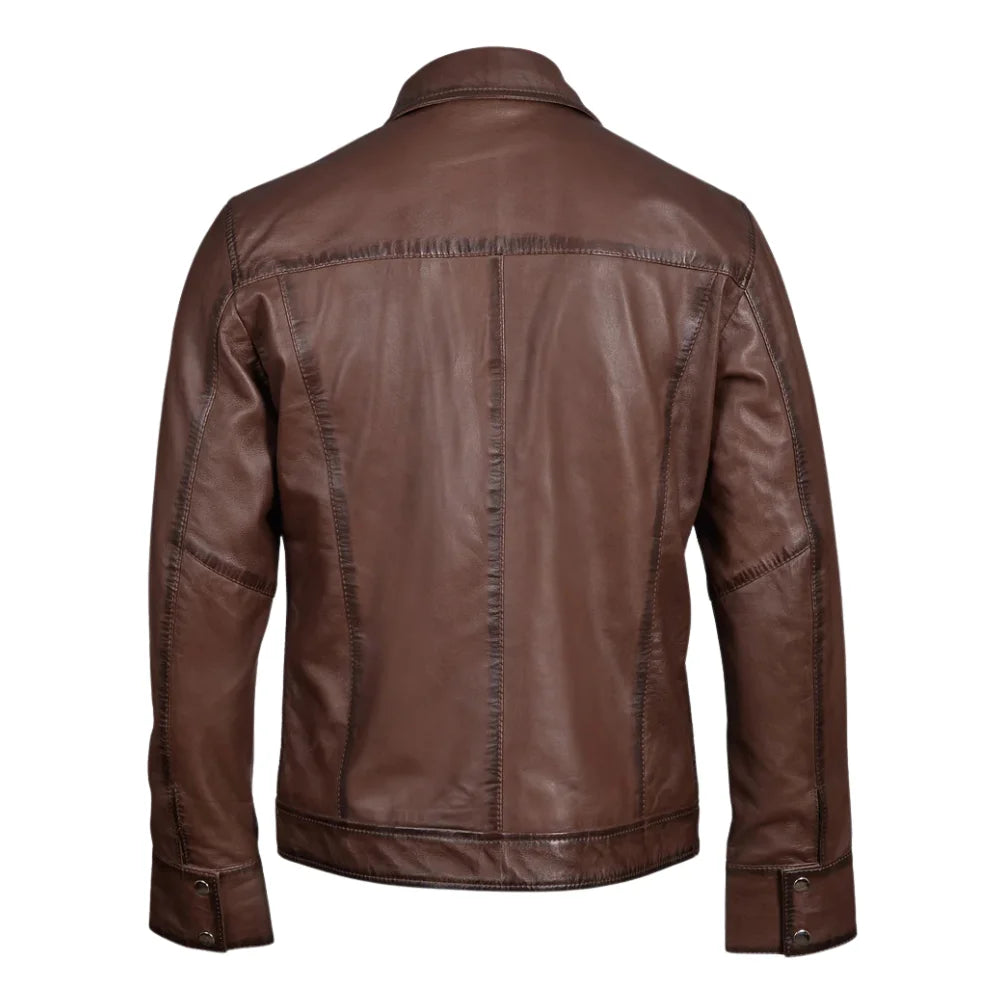 Thatchers premium hand waxed brown leather jacket