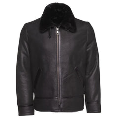 Black B3 Bomber Aviator Shearling Jacket