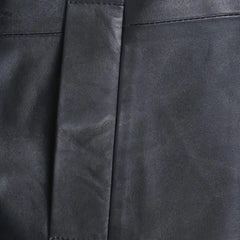 Eric's black leather car coat with fur collar