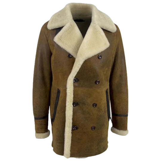 Tyler's Distressed Shearling Trench Coat