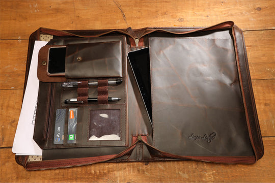 Leather iPad cover and portfolio