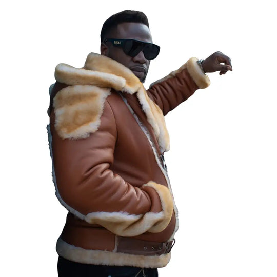 Alek's Shearling Leather Biker Jacket