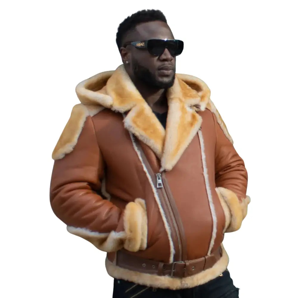 Alek's Shearling Leather Biker Jacket