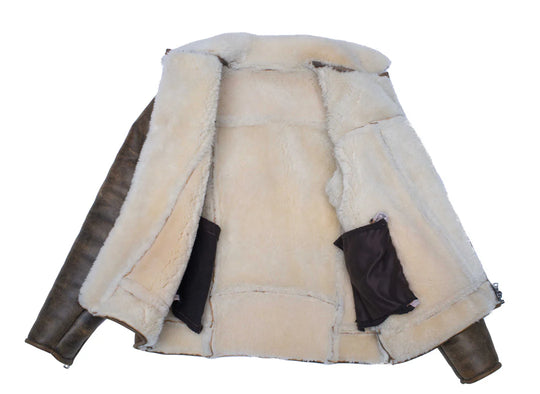 Carter's Distressed Leather Biker Bomber Jacket