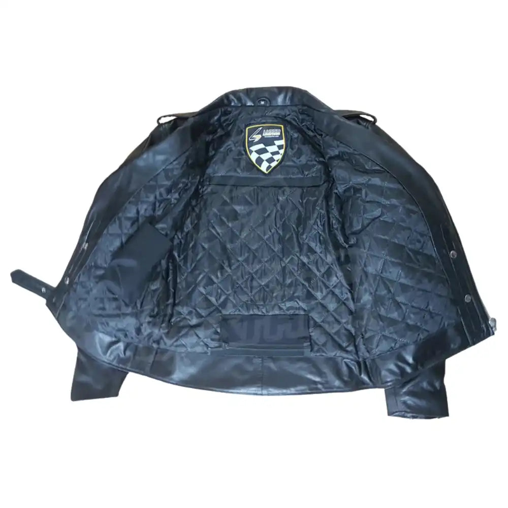 Close-up of the jacket’s interior or shoulder, highlighting the removable CE-rated protective armor inserts and mesh lining.