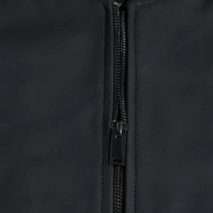 Colt Matte Black Ribbed Bomber Jacket metal zipper closure detail