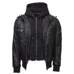 Daniel Clark Iron Hawk Hooded Bomber Jacket men's hooded bomber jacket front profile