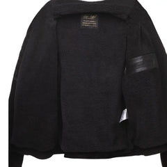 Interior lining of David Black Suede Leather Biker Jacket showing smooth inner fabric