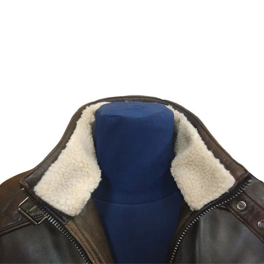 Desert Leather Jacket close up leather texture in sandy brown