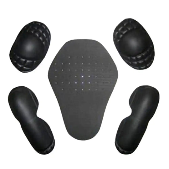 Detailed shot of the external removeable padding shoulder sliders and the reinforced double-layered leather on the elbows for track-ready protection.