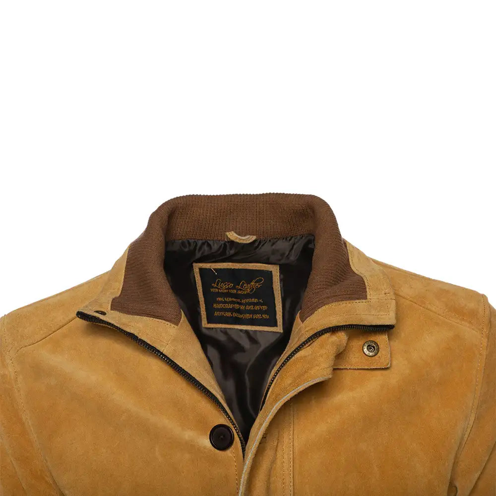 Lincoln Tan Suede Leather driving coat