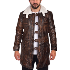The Dark Knight Rises Bane's Distressed Leather Trench Coat