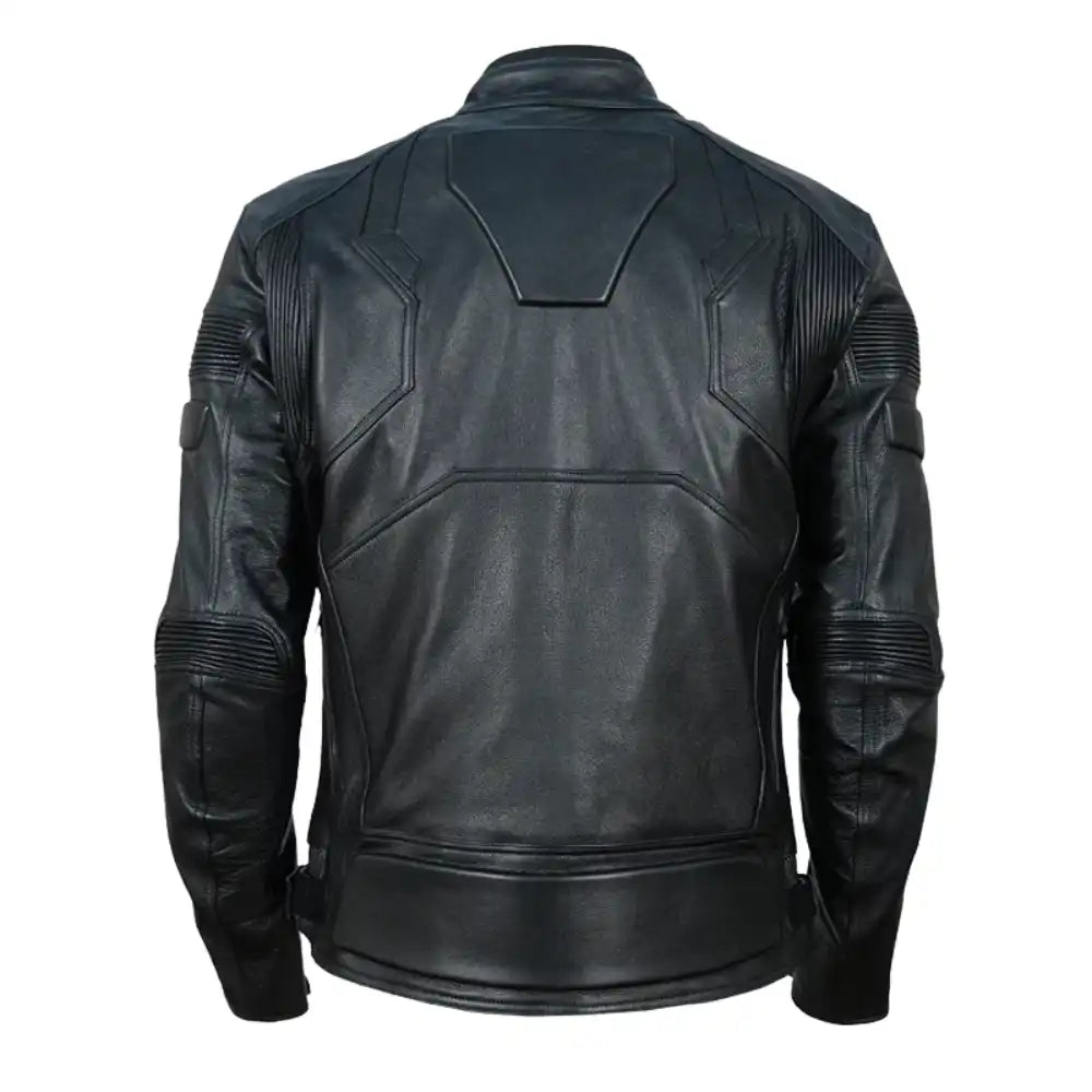 Back view showing the large rear "map pocket" and reinforced kidney area, with adjustable straps for a custom fit over layers.