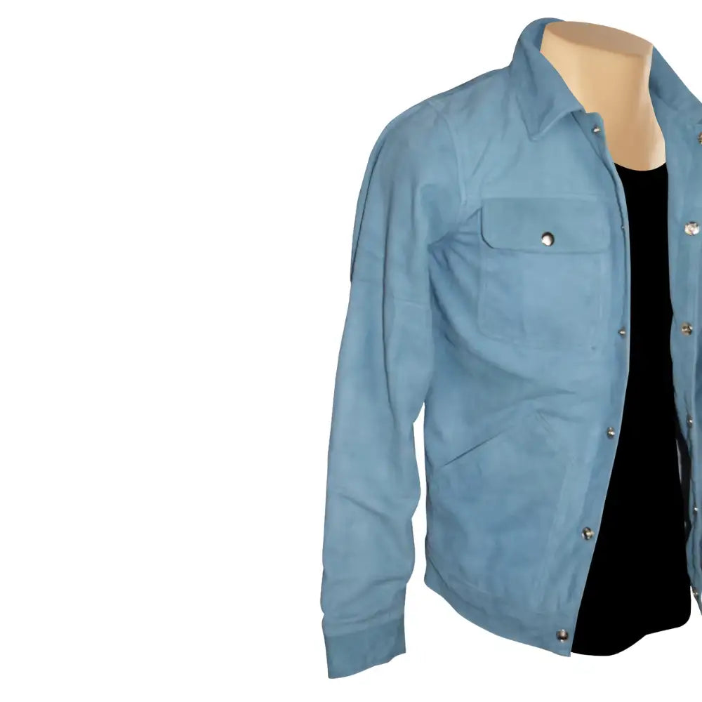 Sky blue suede shirt