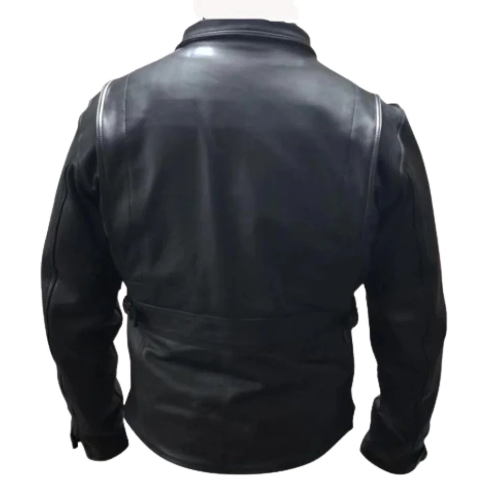 The Classic Leather Jacket back view classic leather jacket