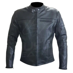 Women's Real Racer Armored Leather Motorcycle Jacket