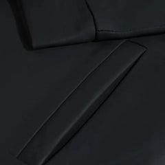Zane Matte Black Collared Leather Jacket close up of pocket on black leather jacket