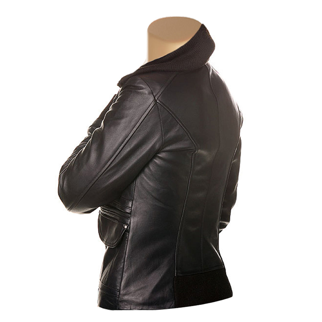 Relaxing Women's Deborah Black Leather Jacket