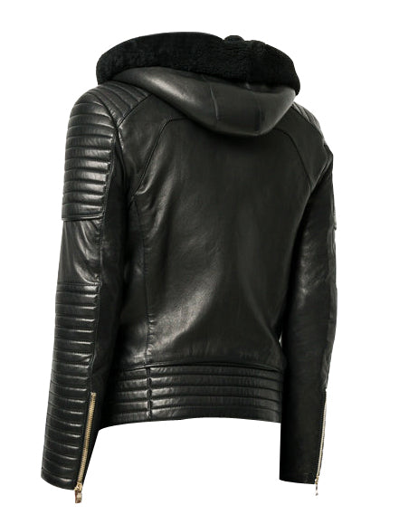 Perfect Sundown Biker Jacket with Fur Collar