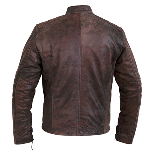 Cognac vintage cafe racer leather jacket