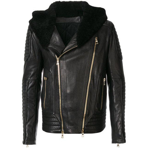 Perfect Sundown Biker Jacket with Fur Collar