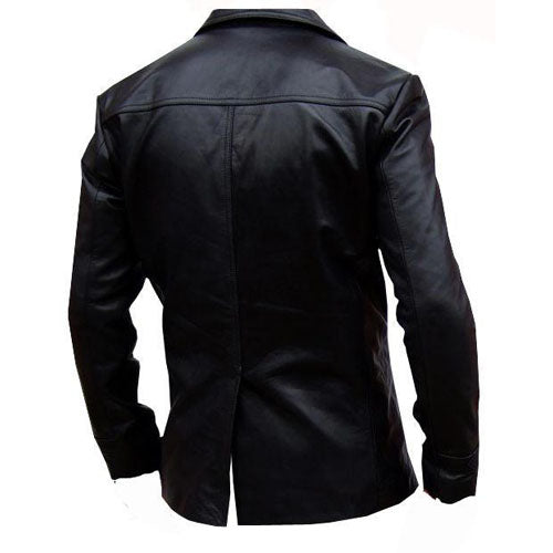 Black leather blazer