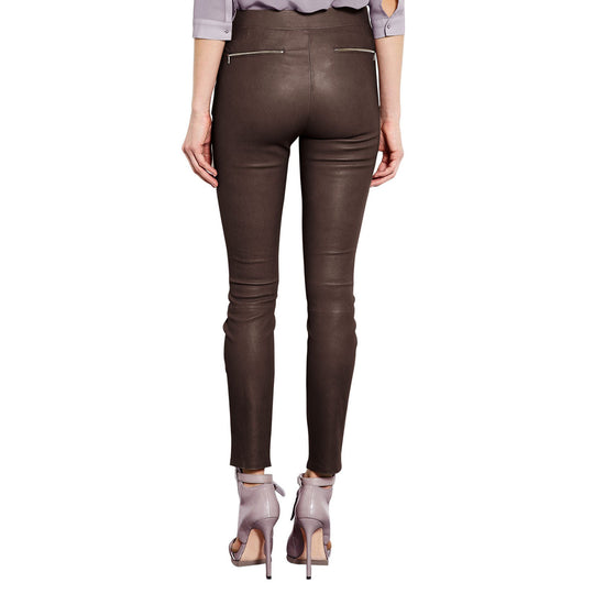 Brown leather pants (style #7) - Lusso Leather - 2