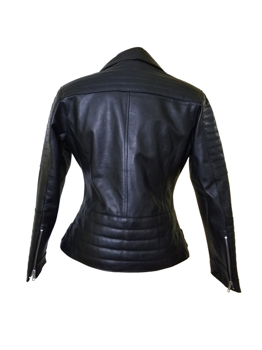 Comfortable and Soft Miyah's ribbed leather jacket