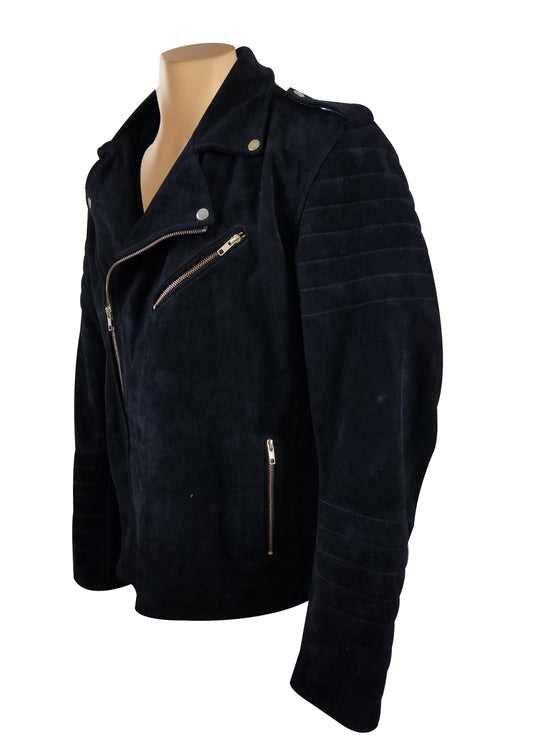 Trendy Schmitt's Biker Style Suede Leather Jacket