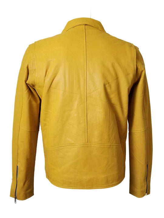 Soft Waist Belt Olson's yellow biker leather jacket