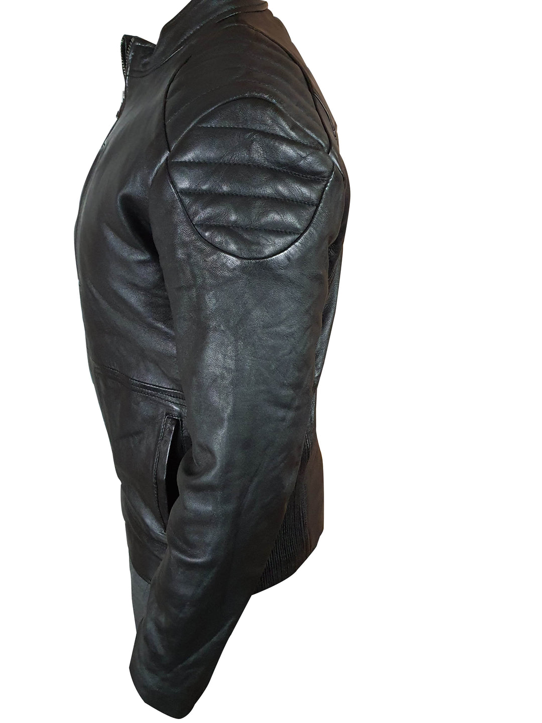 Cleve's Stretch Panel Leather Jacket