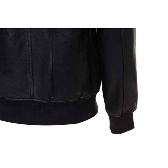 Messi Black Bomber style leather jacket