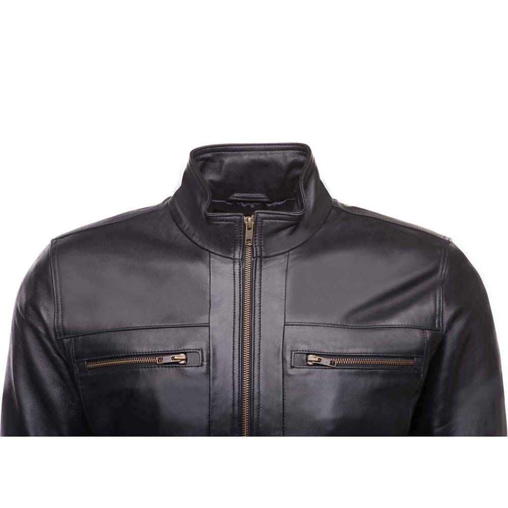 Messi Black Bomber style leather jacket