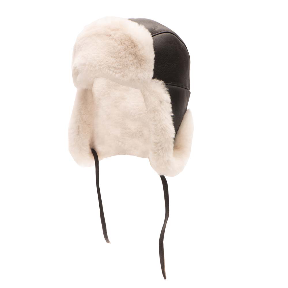 B-3 Sheepskin Shearling Brown Aviator Hat