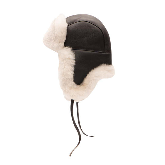 B-3 Sheepskin Shearling Brown Aviator Hat