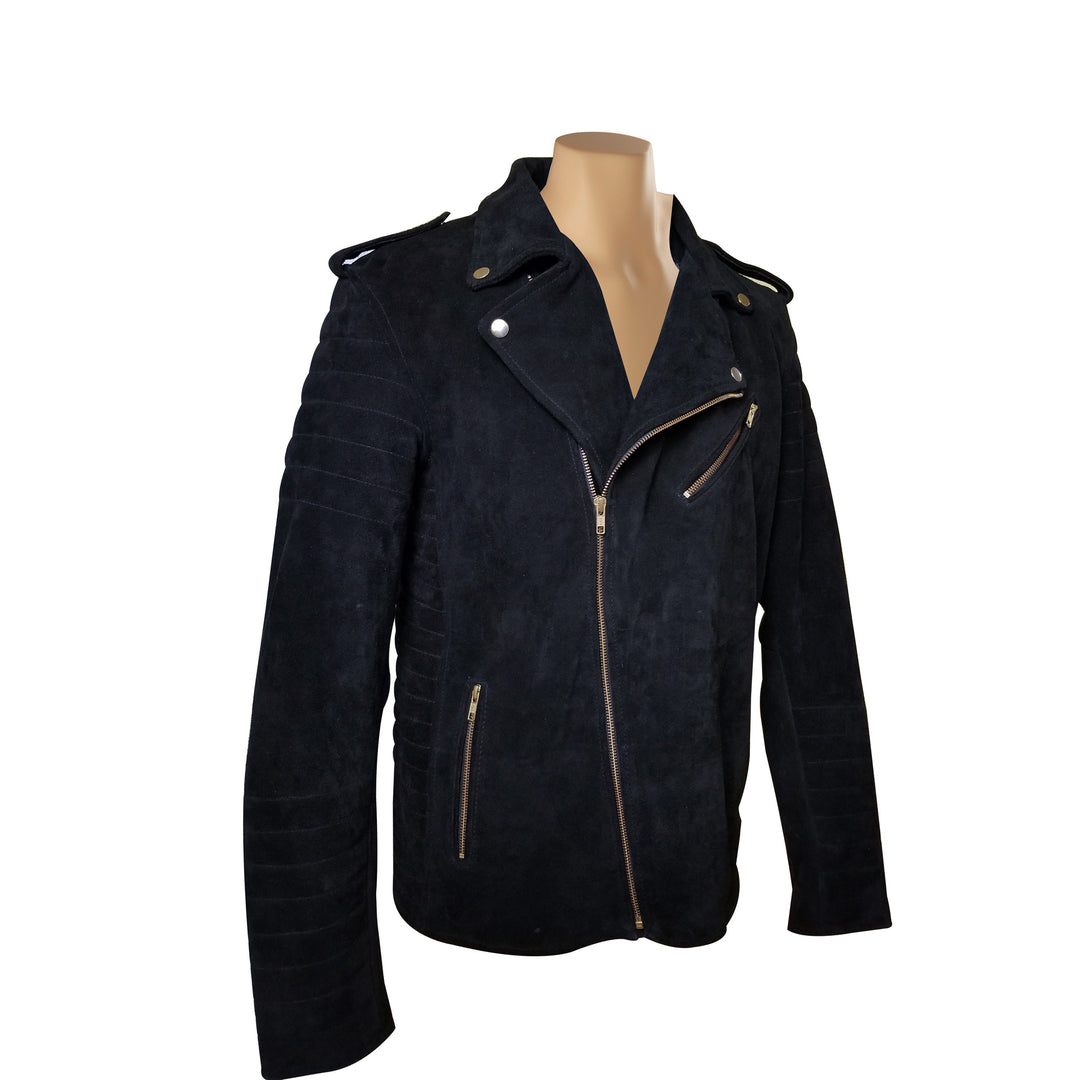 Trendy Schmitt's Biker Style Suede Leather Jacket