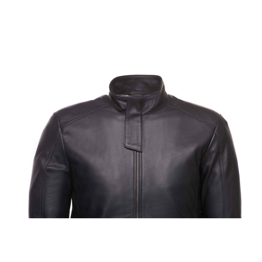 Asher plain Black Cafe Racer jacket