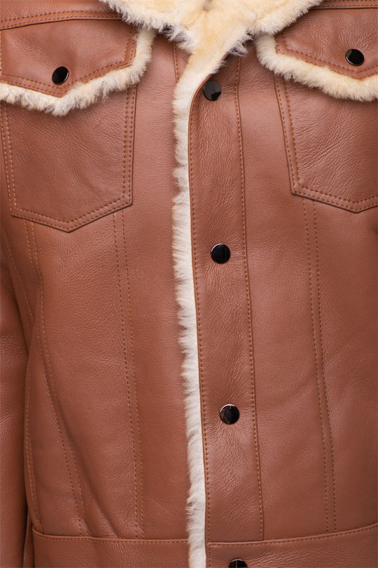 Mike's western Trucker shearling coat