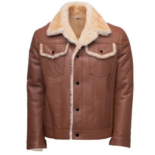 Mike's western Trucker shearling coat