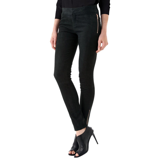 Black Suede leather pants