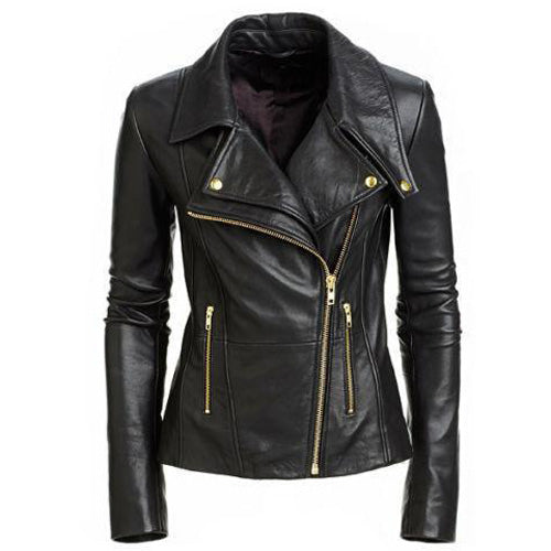 Stylish Double lapels Hailey Biker Jacket for women