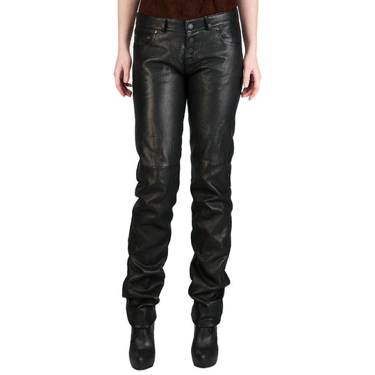 Fashionable Wide calves leather pants 